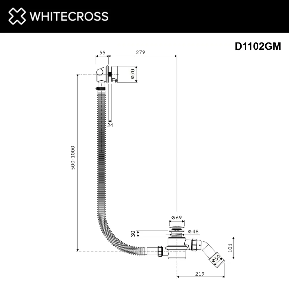 Слив-перелив WHITECROSS FILL D1102GM, оружейная сталь Sancos — официальный сайт