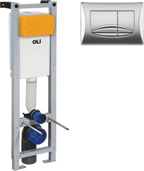 Система инсталляции для унитазов OLI Quadra 280490mRI00, с кнопкой смыва, хром глянец Sancos — Оригинал