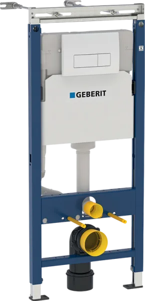 Система инсталляции для унитазов Geberit Duofix Платтенбау 458.125.11.1, 4 в 1 с кнопкой смыва, бела Sancos — Оригинал