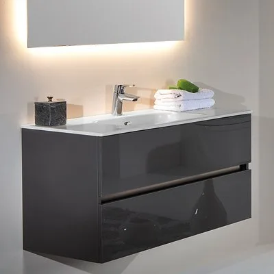 Тумба под раковину без столешницы Armadi Art Vallessi 100 антрацит, глянец Sancos — Оригинал