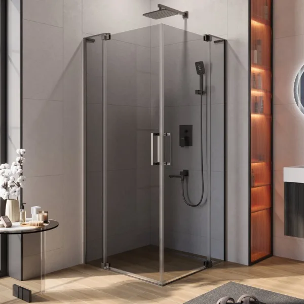 Душевой уголок Cezares Slider A 2 90/100 GRIGIO GM профиль оружейная сталь, стекло серое Sancos — Оригинал