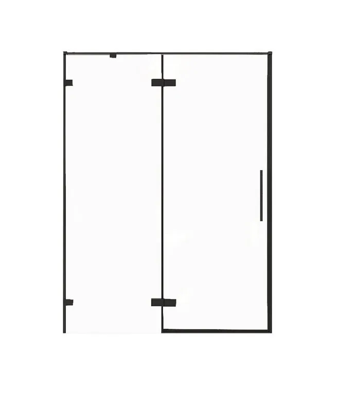 Душевая дверь в нишу Veconi Premium Alassio B 140x200, профиль матовый черный, стекло прозрачное Sancos — официальный сайт
