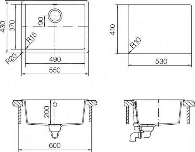 Мойка кухонная Schock Soho 60 (N-100) Cristadur магма Sancos — официальный сайт