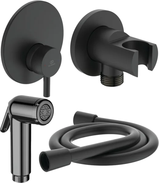 Гигиенический душ Ideal Standard BD651XG со смесителем, С ВНУТРЕННЕЙ ЧАСТЬЮ, матовый черный Sancos — Оригинал