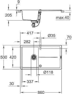 Мойка кухонная Grohe K400 31640AP0 Sancos — официальный сайт