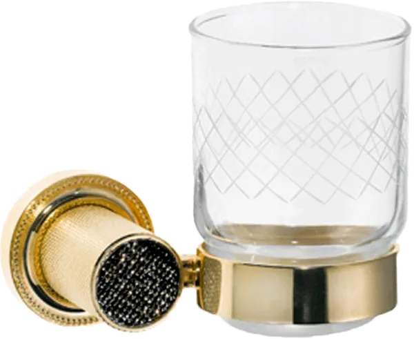 Стакан Boheme Royal Cristal Black Gold 10924-G-B настенный, золото Sancos — Оригинал