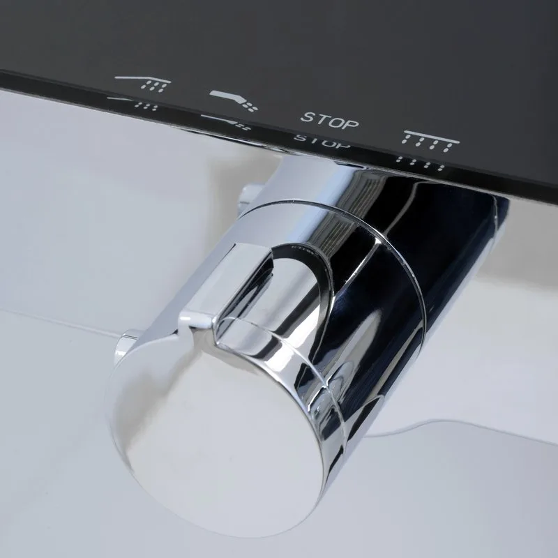 Душевая стойка Wasserkraft Thermo A11401, черная матовая Sancos — официальный сайт