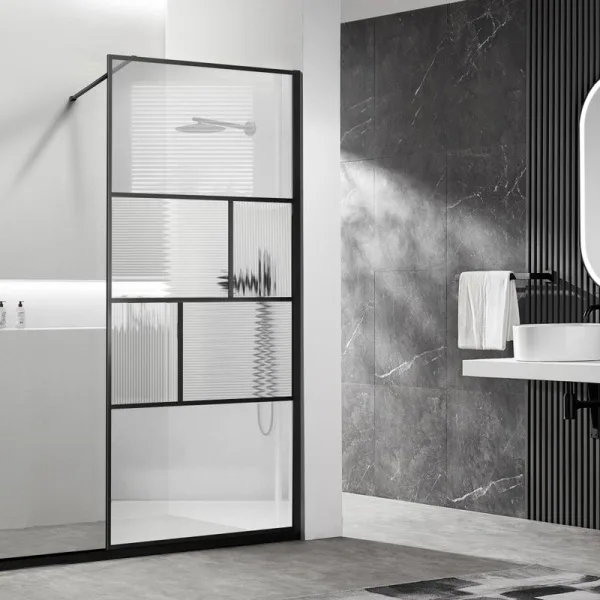 Душевая перегородка Vincea Walk-in HP Art VSW-1HC900CFB 90 см, профиль матовый черный, стекло прозра Sancos — Оригинал
