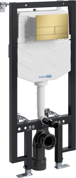Система инсталляции для унитазов Wasserkraft Vils 56TLT.010.ME.MG04, с кнопкой смыва матовое золото Sancos — Оригинал