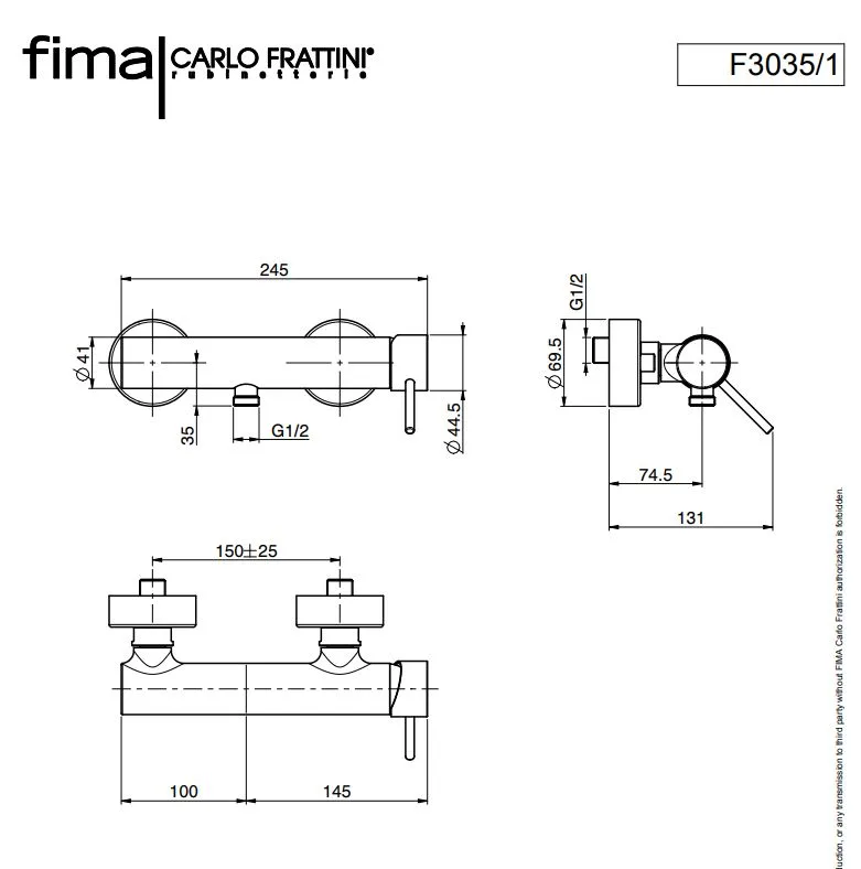 Смеситель для душа Fima Carlo Frattini Spillo Up F3035/1OS брашированное золото Sancos — официальный сайт