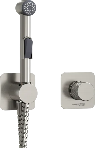 Гигиенический душ Wasserkraft Tauber A6451.275.100.092 со смесителем, С ВНУТРЕННЕЙ ЧАСТЬЮ, никель Sancos — Оригинал