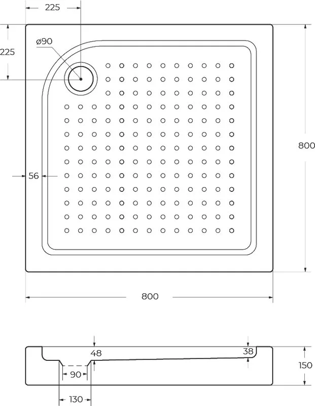 Поддон для душа BelBagno Tray 80х80 с сифоном Sancos — официальный сайт