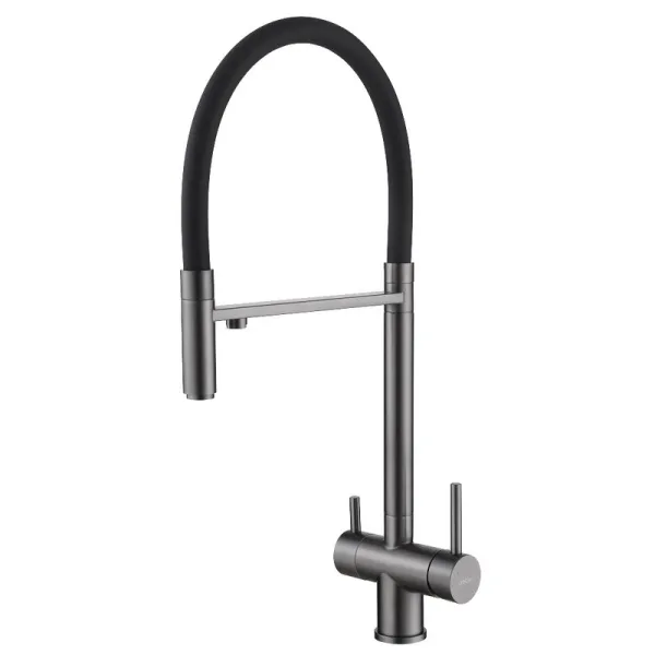 Смеситель для кухни Abber Wasser Kreis AF81141NG, с гибким изливом, никель Sancos — Оригинал