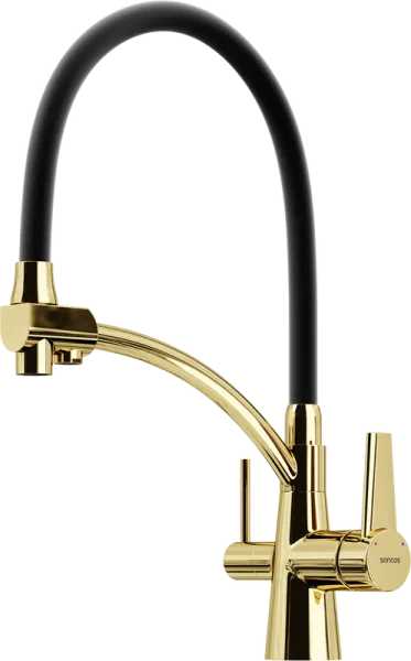 Смеситель для кухни Sancos Eri SC4001ZG с гибким изливом, полированное золото Sancos — Оригинал