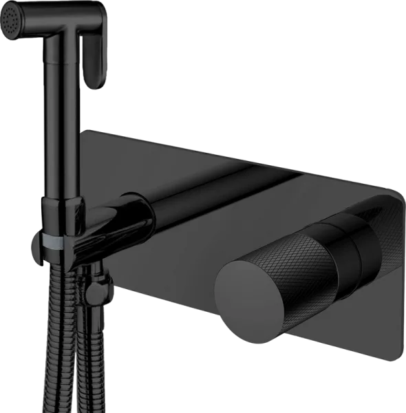 Гигиенический душ Boheme Stick 127-BB.2 со смесителем, С ВНУТРЕННЕЙ ЧАСТЬЮ, black, touch black Sancos — Оригинал