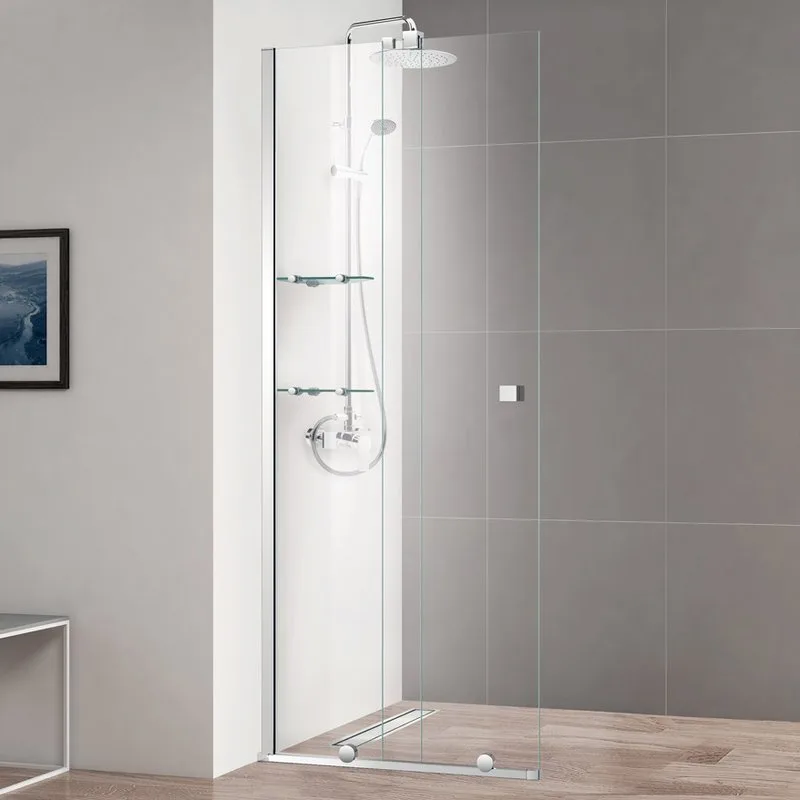 Душевая перегородка Cezares Stream BF-1-90-C-Cr профиль хром, стекло прозрачное Sancos — официальный сайт
