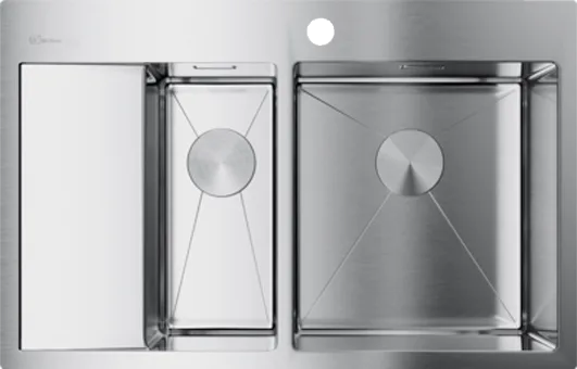 Мойка кухонная Omoikiri Akisame 78-2-IN-R нержавеющая сталь Sancos — Оригинал