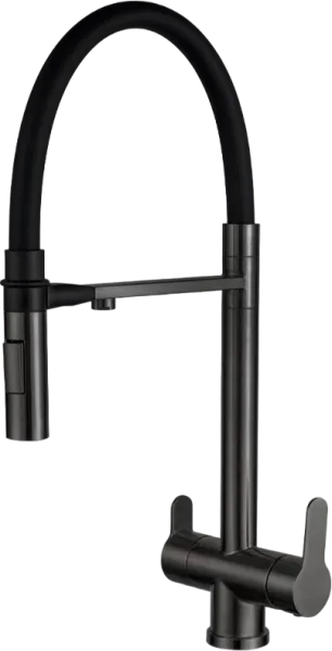Смеситель для кухни Zorg Sanitary SZR-3030 GRAFIT черный Sancos — Оригинал