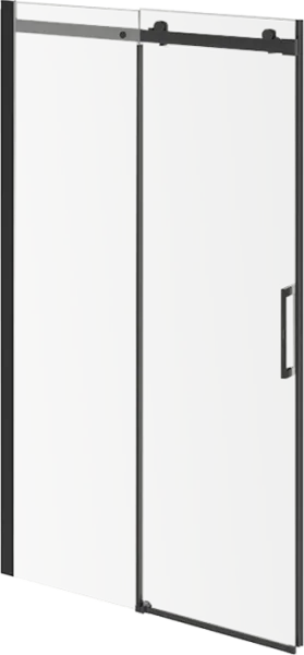 Душевая дверь в нишу KERAMA MARAZZI Cristallo CT.120.SD.BLK.M 120 см, профиль черный матовый, стекло Sancos — Оригинал