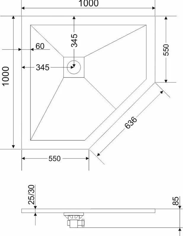 Поддон для душа RGW Stone Tray ST/T-0100G 100х100х2,5 графит Sancos — официальный сайт