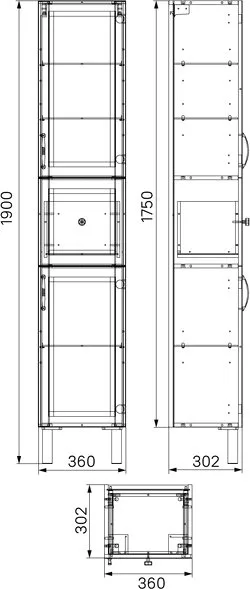 Шкаф-пенал для ванной IDDIS Oxford 36 синий Sancos — официальный сайт