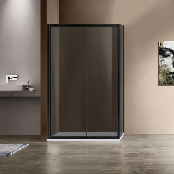 Душевой уголок Vincea Garda VSR-1G9012CGB 120x90 см, профиль чёрный, стекло тонированное Sancos — Оригинал