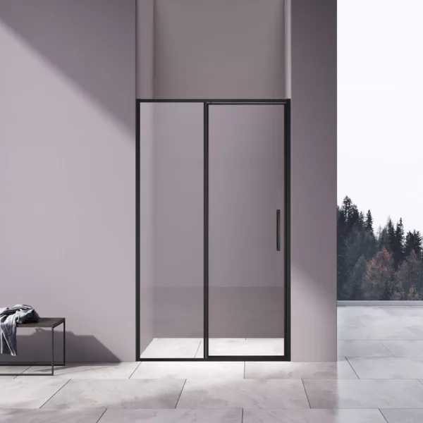 Душевая дверь Vincea Slim 8mm VDP-4SL120CLB, черный, стекло прозрачное Sancos — Оригинал