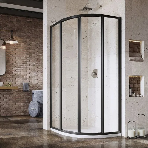 Душевой уголок Ravak Supernova SKCP4-80 195 Transparent, профиль черный Sancos — Оригинал