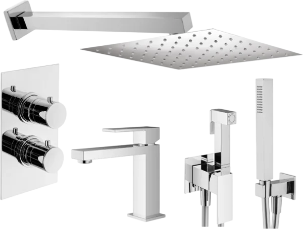Комплект для ванной Plumberia Selection Tag KITZTGT18QCR53 С ВНУТРЕННЕЙ ЧАСТЬЮ, хром Sancos — Оригинал