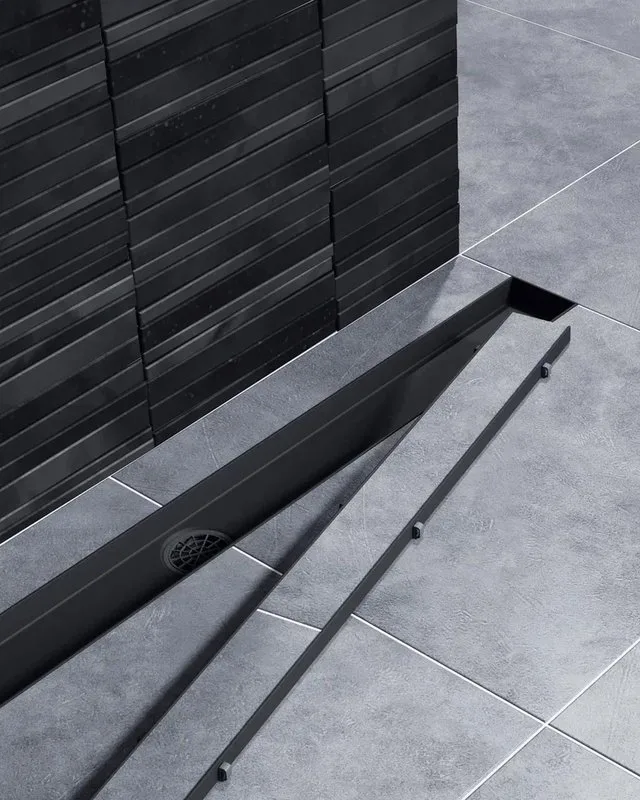 Душевой трап (лоток) Timo Drain Systems DS230209/03 900 двусторонняя панель plate под плитку, черный Sancos — официальный сайт