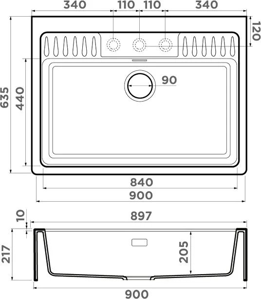 Мойка кухонная Omoikiri Kinokawa 90-GB графит Sancos — официальный сайт