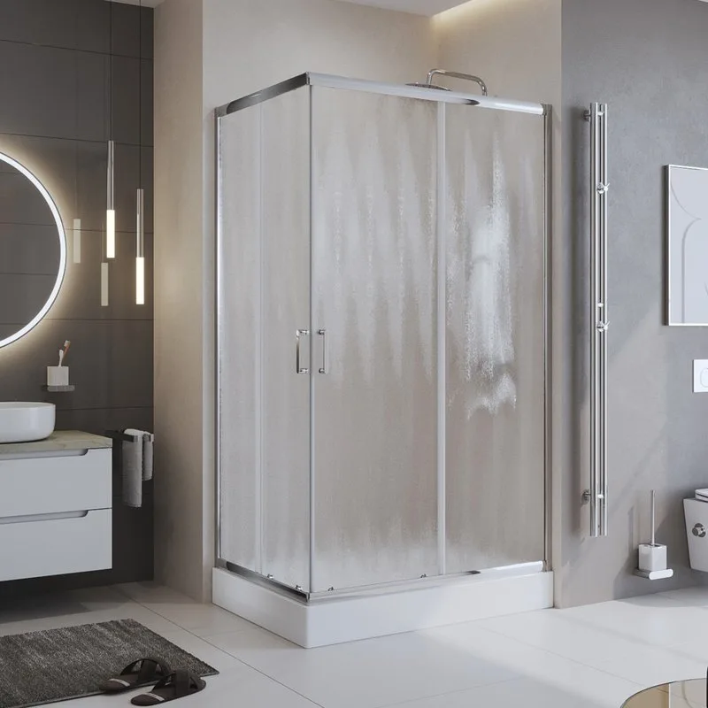 Душевой уголок BelBagno Uno UNO-195-AH-2-120/100-CH-CR стекло рифленое Sancos — официальный сайт