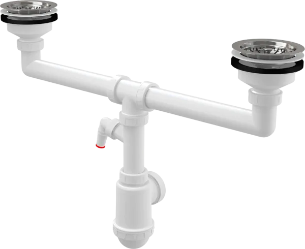 Сифон для мойки AlcaPlast A453P, двойной Sancos — Оригинал