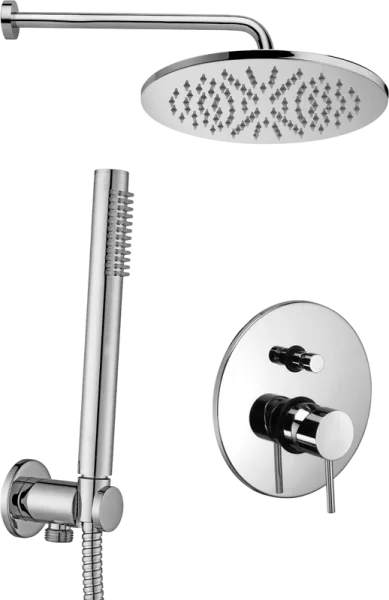 Душевой комплект Paffoni Light KITLIG015CRKING, С ВНУТРЕННЕЙ ЧАСТЬЮ, верхний душ 30 см, хром Sancos — Оригинал