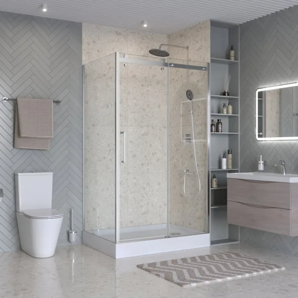 Душевой уголок BelBagno Marino 2 AH-1-130/100-C-Cr 130x100, профиль хром, стекло прозрачное Sancos — Оригинал