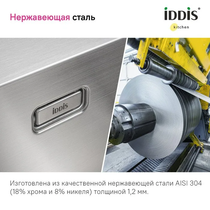 Мойка кухонная IDDIS Haze HAZ49GMi77 графит Sancos — официальный сайт