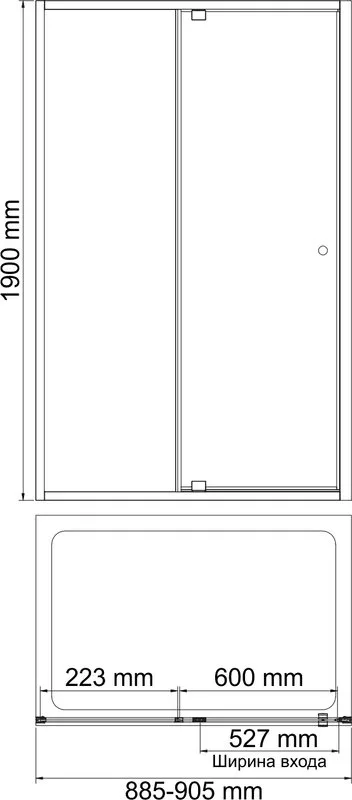 Душевая дверь в нишу Wasserkraft Aula 11P04 90 см Sancos — официальный сайт