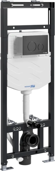 Система инсталляции для унитазов Wasserkraft Alme 15TLT.010.ME.MB02, с кнопкой смыва матовой черной Sancos — Оригинал