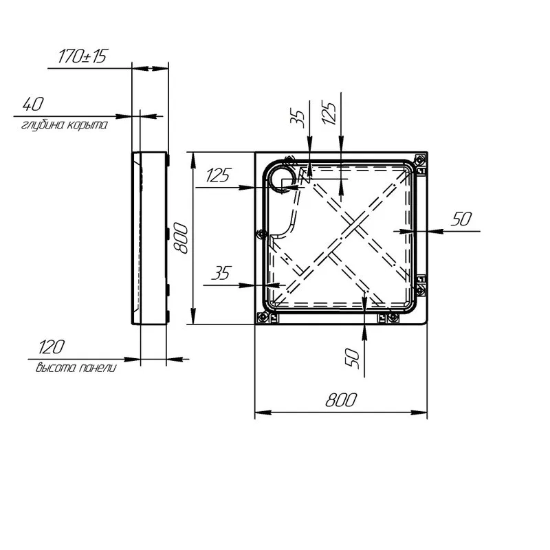 Поддон для душа Radomir Берген SQ 80х80 см, слив черный Sancos — официальный сайт