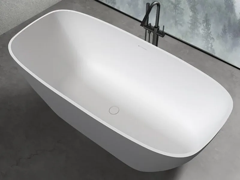 Ванна из искусственного камня Uni-Flo Cono 170x80 см, отдельностоящая белая матовая Sancos — официальный сайт