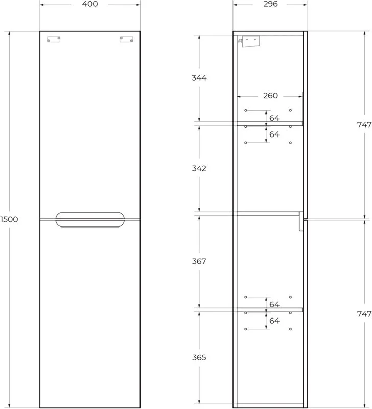 Шкаф-пенал для ванной BelBagno Etna 40 R rovere bianco Sancos — официальный сайт