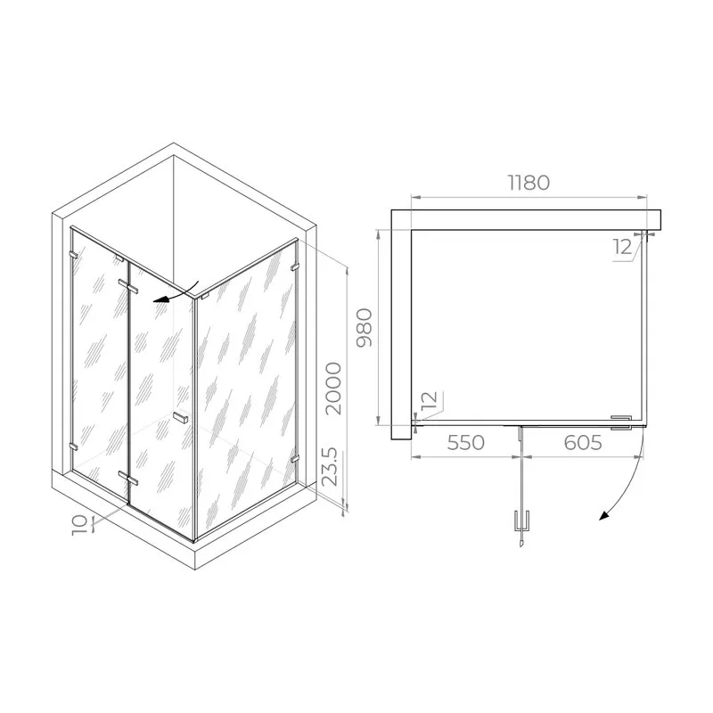 Душевой уголок RGW Stilvoll SV-040 120х100 профиль черный, стекло прозрачное Sancos — официальный сайт