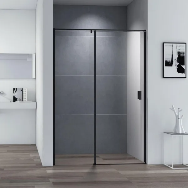 Душевая дверь в нишу Cezares Urban B 12 140 C Nero профиль черный, стекло прозрачное Sancos — Оригинал