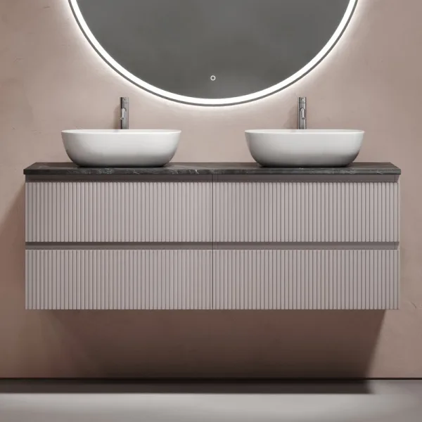Тумба с раковиной Sancos Snob T 160 doha soft, столешница черный мрамор TT160A1X, раковина CN6009 Sancos — Оригинал