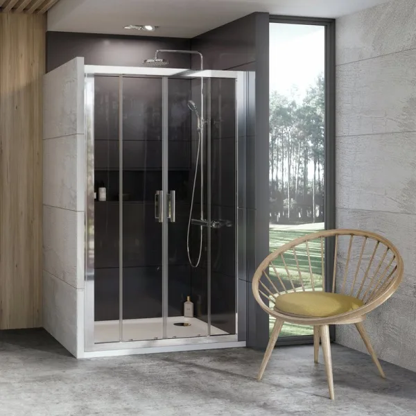 Душевая дверь в нишу Ravak 10° 10DP4-190 Transparent, профиль хром Sancos — Оригинал