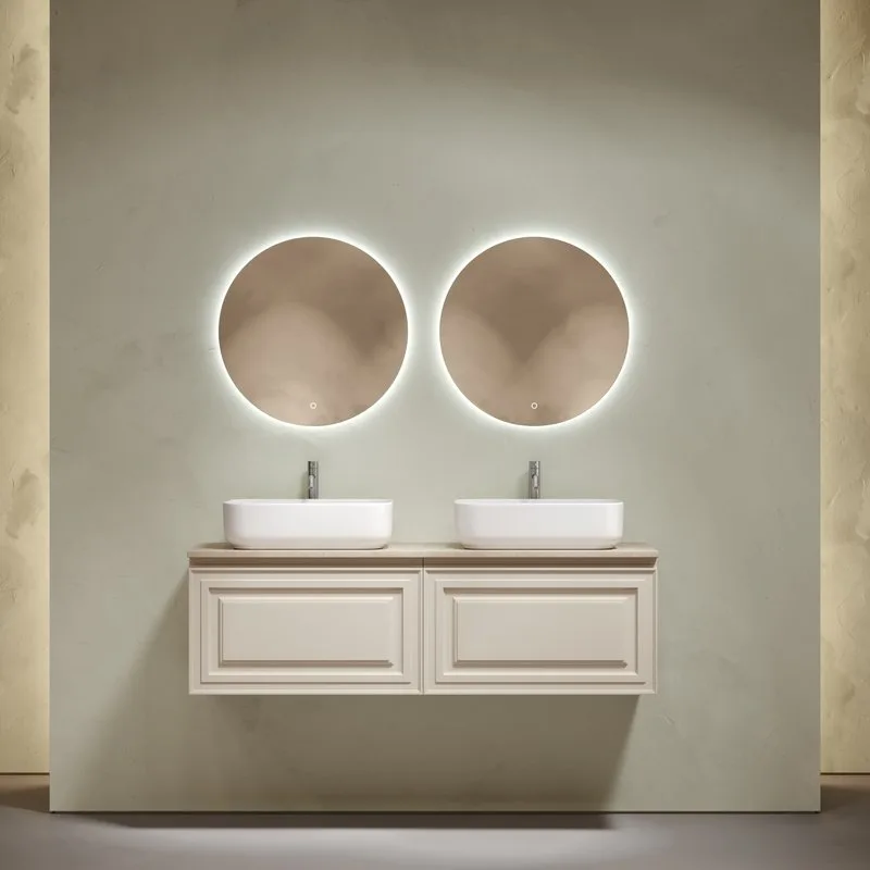 Тумба с раковиной Sancos Very 140 beige soft, столешница бежевая TT140A2X, раковина CN5043 Sancos — официальный сайт