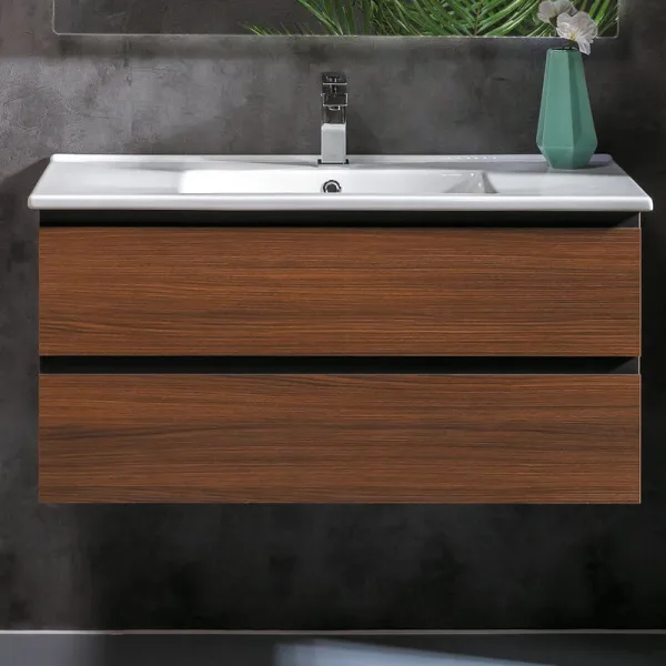 Тумба под раковину без столешницы Armadi Art Capolda 100 dark wood Sancos — Оригинал