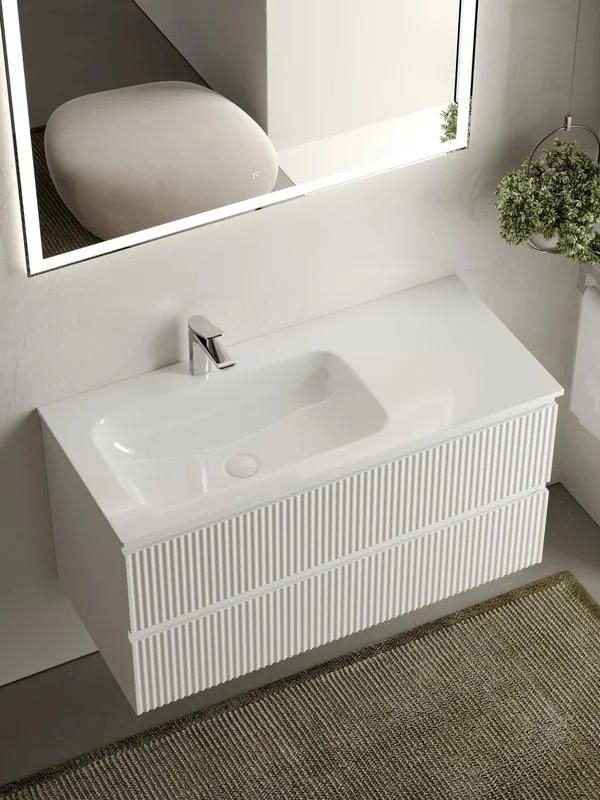 Тумба с раковиной Sancos Snob R 100 см, L, bianco Sancos — официальный сайт