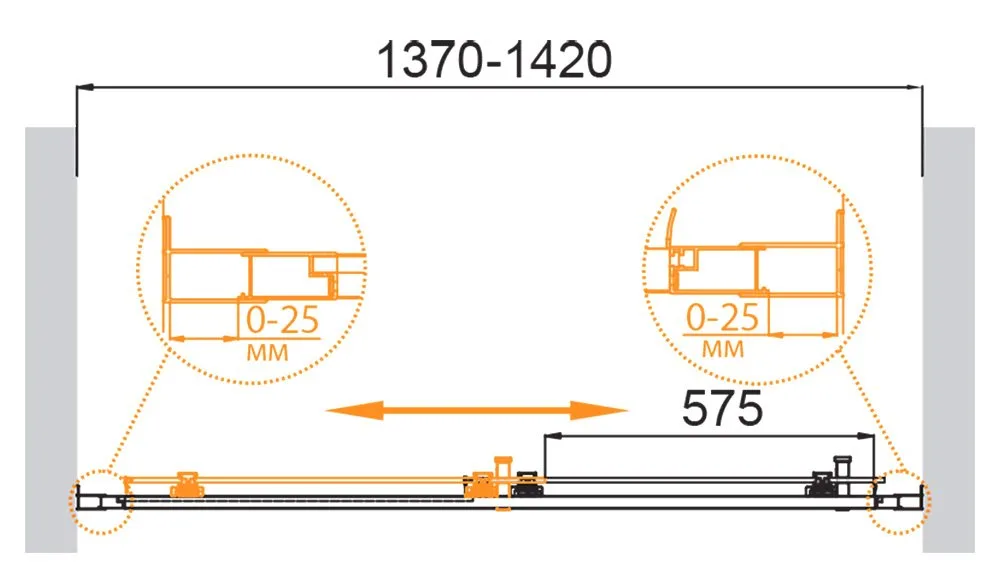 Душевая дверь в нишу Cezares Molveno BF 1 140 C Cr IV Sancos — официальный сайт