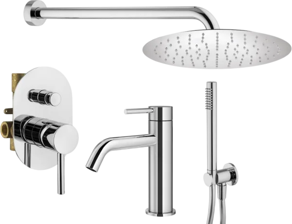 Комплект для ванной Plumberia Selection Ixo KITXO15CR53 С ВНУТРЕННЕЙ ЧАСТЬЮ, хром Sancos — Оригинал